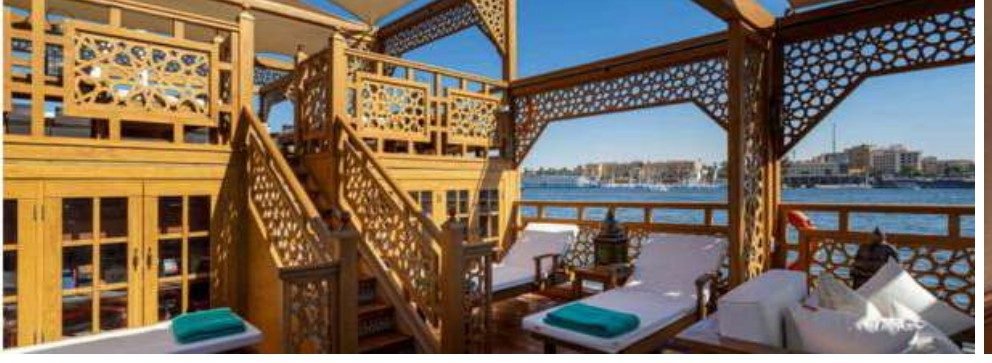 Sun lounges on El Hanem's upper deck