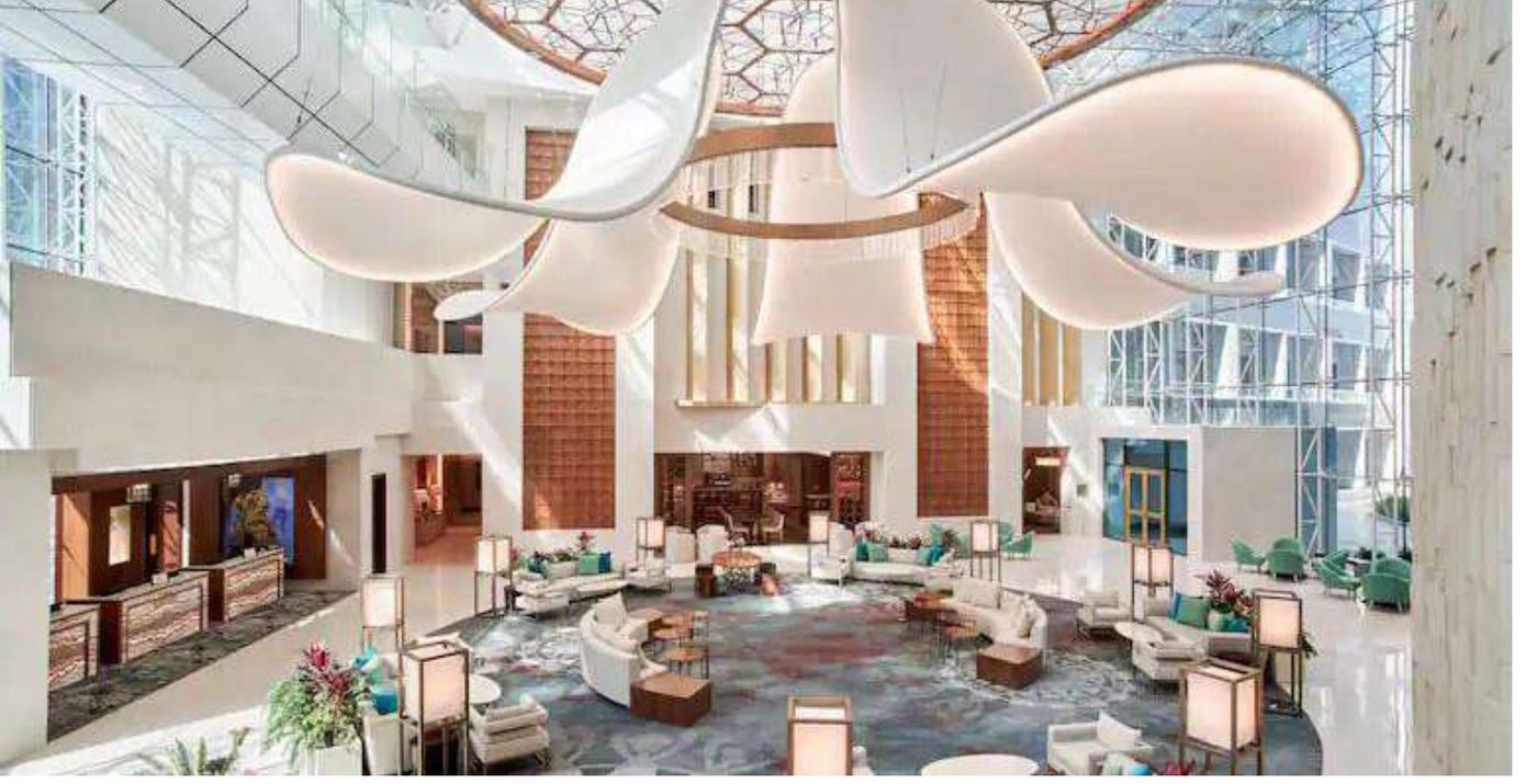The lobby of the Hilton Cairo Nile Maadi