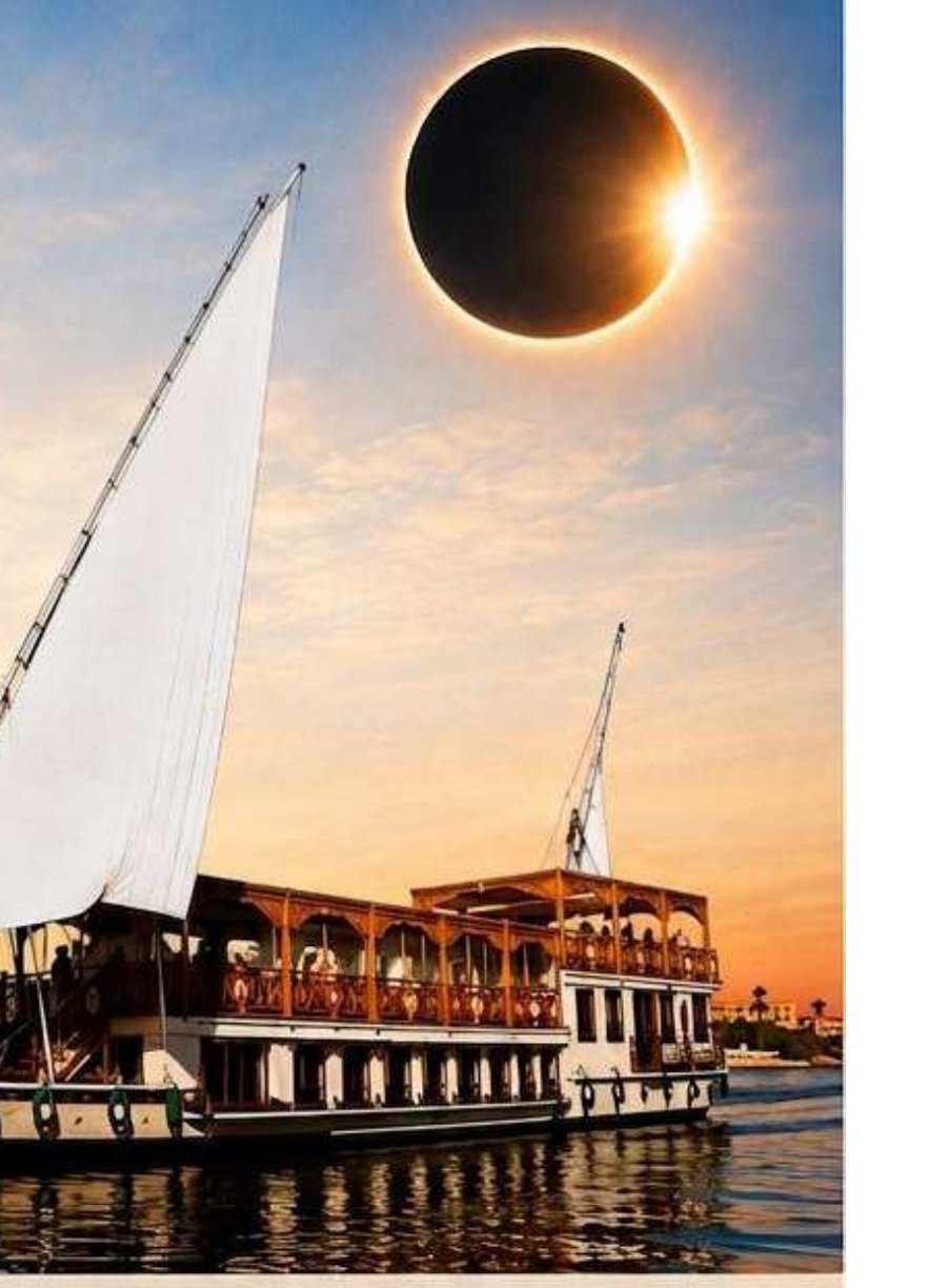 Dahabiya El Hanem under sail on the Nile at sunset